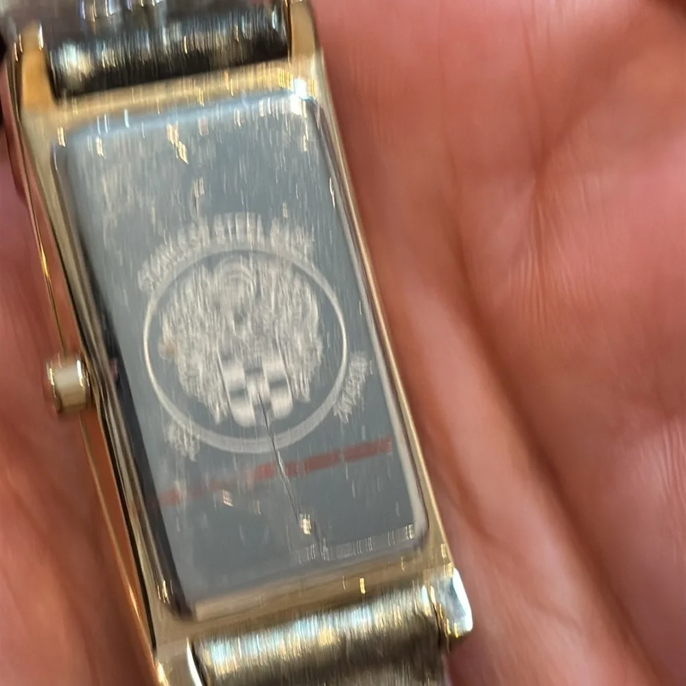 Vince Camuto Crystal Metallic Animal Print Leather Wrap Watch Working Condition​